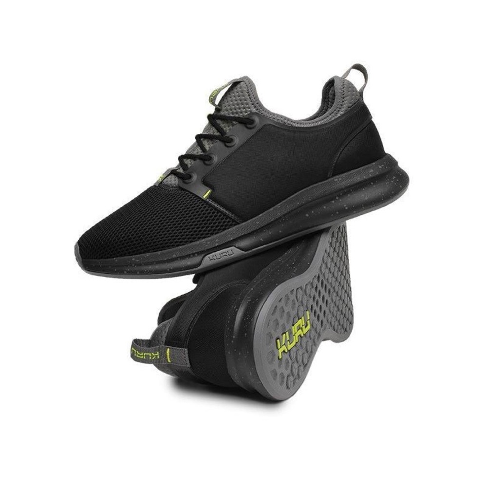 KURU Atom Men's Shoes - Jet Black and Citron Size 13 Wide - Picture 7 of 12